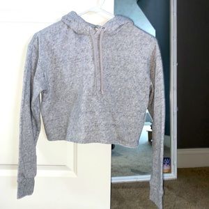 cropped gray hoodie